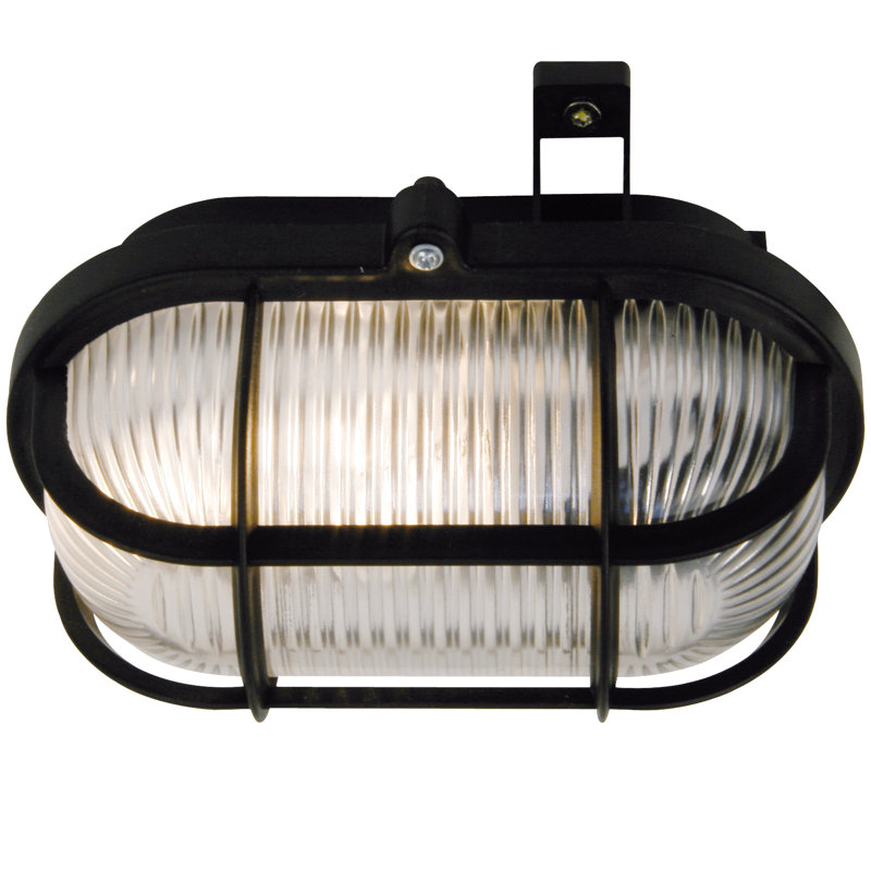 1 - Bulb Outdoor Bulkhead Light, Black