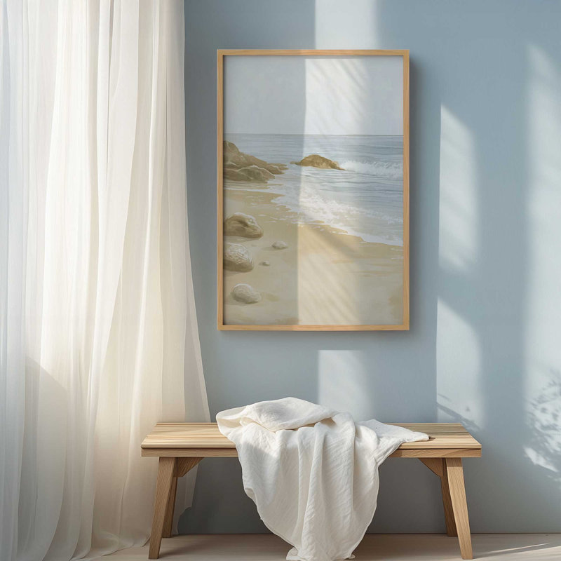 «Soft Shoreline Silence I», reproduction encadrée, H 15 po x l 12 po, Noir satiné