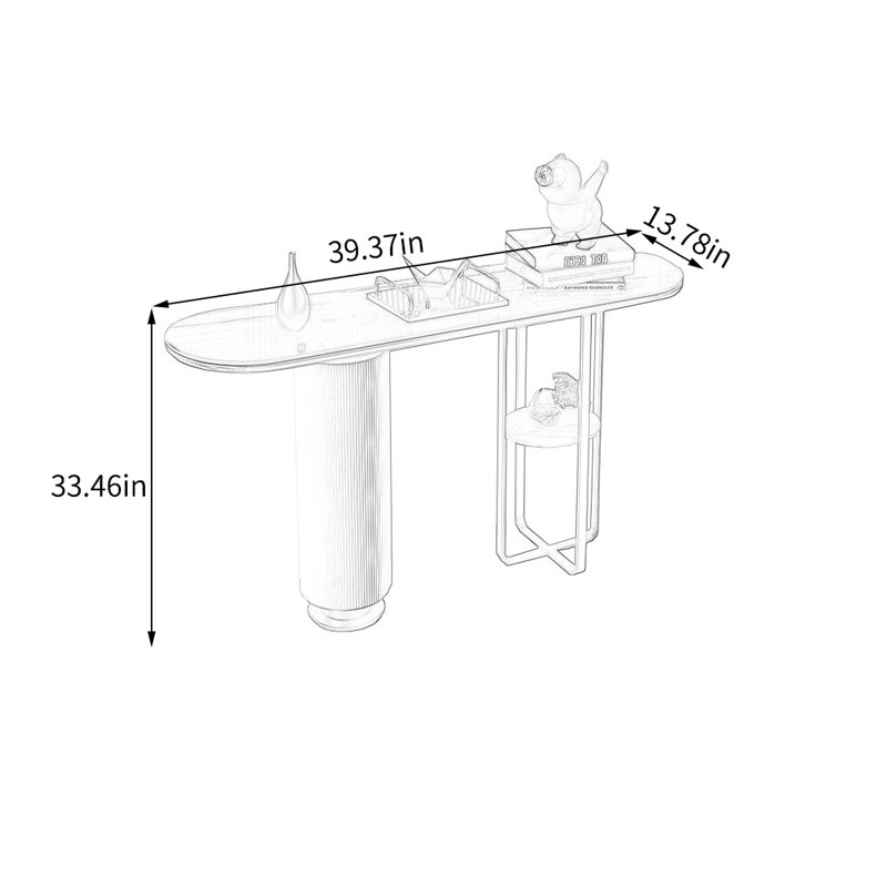 Console French Luxury, 33.46" H x 39.37" W x 13.78" D