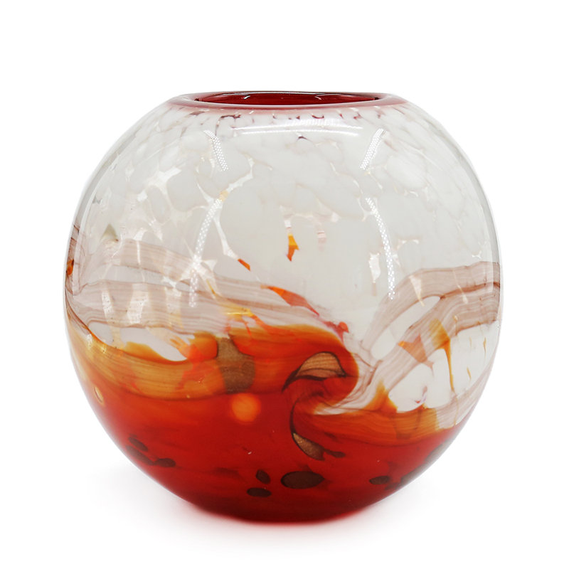 Fann Handmade Glass Table Vase, Red