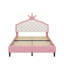 Lit double princesse en cuir synthétique avec tête de lit capitonnée-698784970