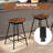 Swivel Barstools Set of 2 Faux Leather Upholstered Backless Bar Height Chairs Brown-958734385-958734384