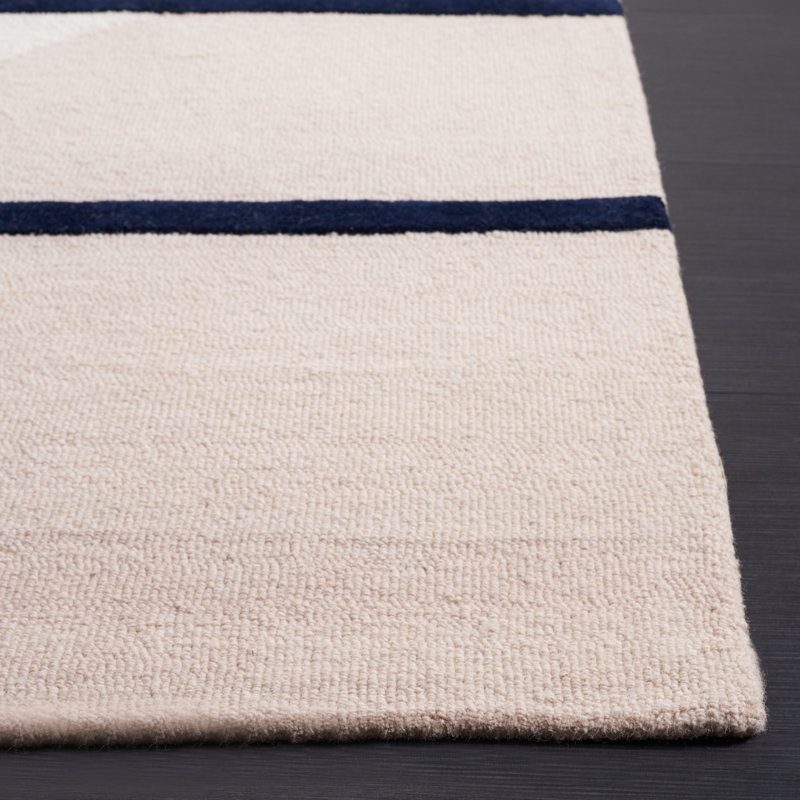 Felipe Handmade Wool Blush/Black Rug, Rectangle 2' x 3'