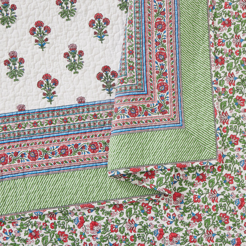 Ensemble de courtepointe réversible en coton Modern Heirloom Serena, Full/Queen Quilt + 2 Standard Shams