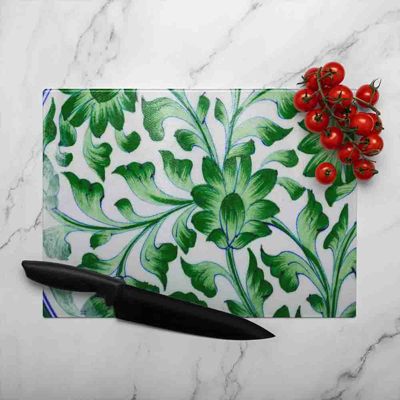 Painted Pottery Pattern Glass Chopping Board