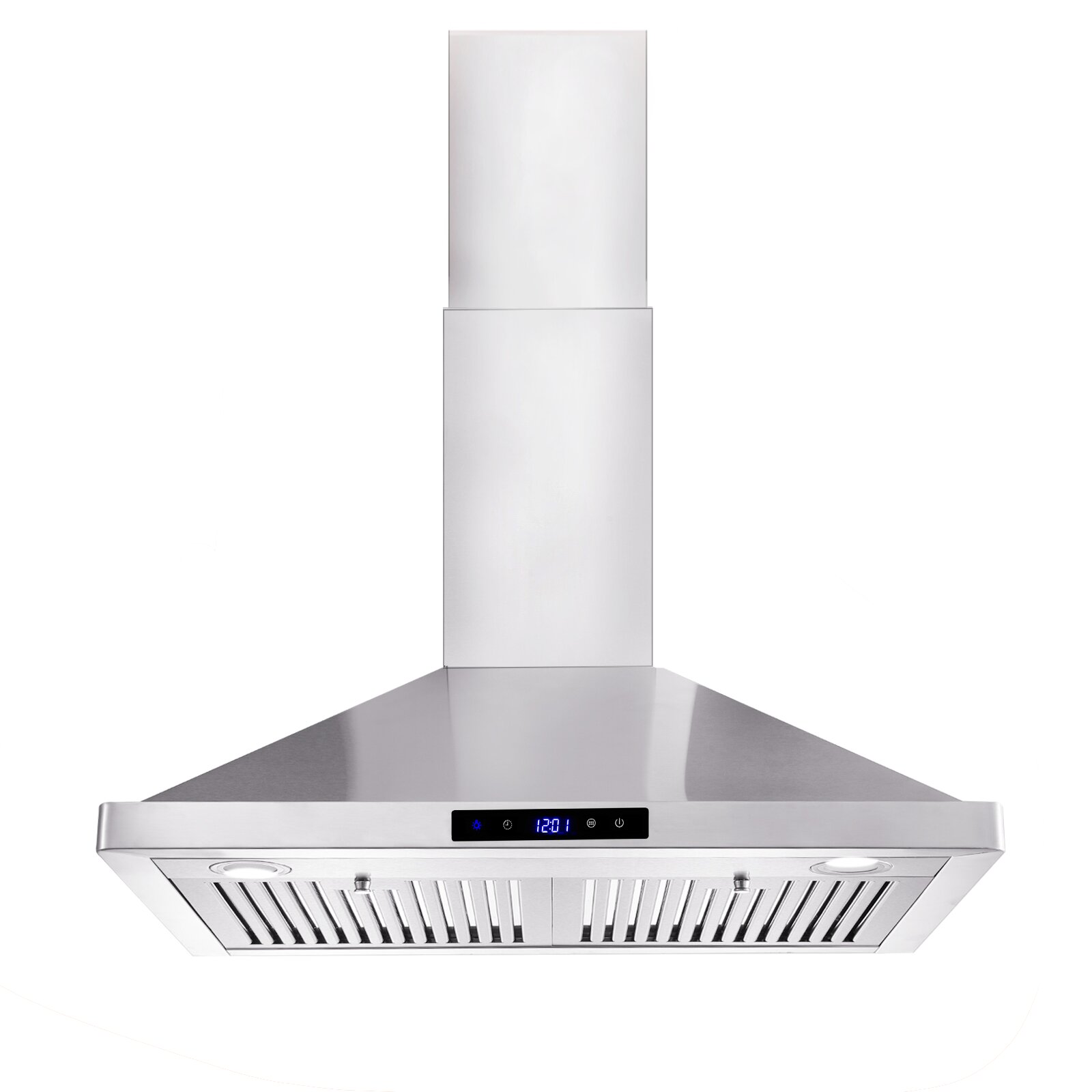 Hauslane 30-Inch Wall Mount Touch Control T-Shaped Range Hood with Sta