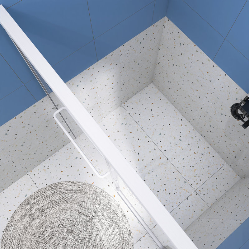 Porte de douche coulissante double encadrée l 54 "x H 72", Nickel