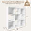 Organisateur de rangement 9 cubes, bibliothèque modulaire avec panneaux arrière ouverts et fermés, blanc-115936348-115936350