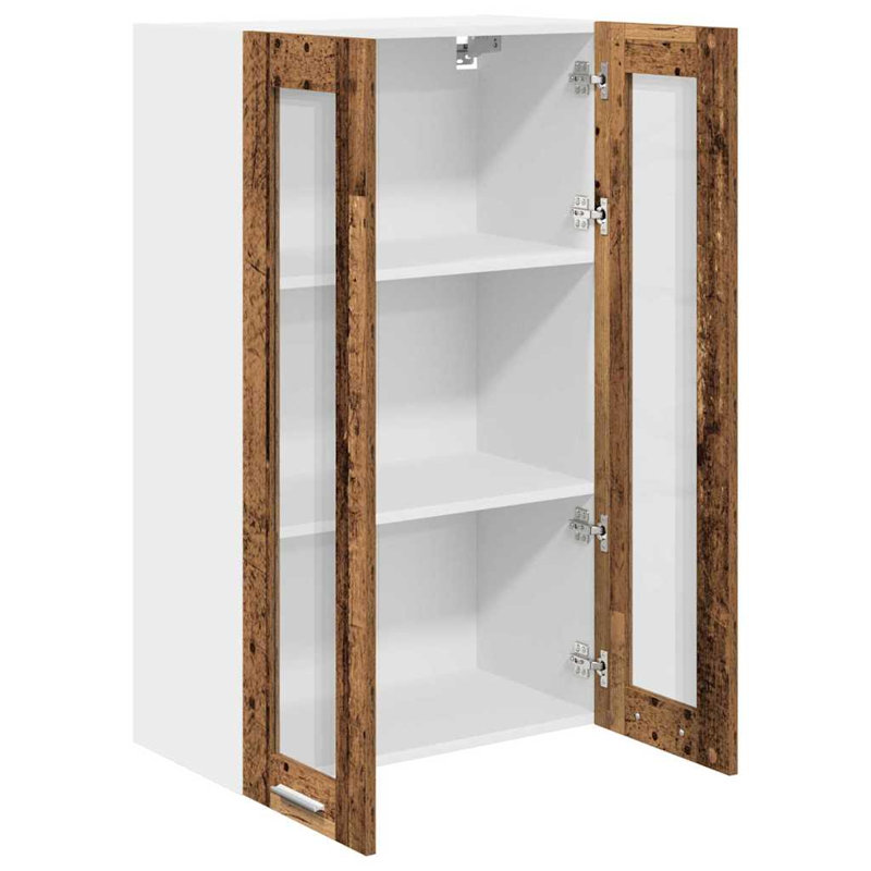 Vidaxl Hanging Cabinet With Storage Riga Artisan Oak 60 X 31 X 100 Cm, 100cm H x 60cm W x 31cm D, Old Wood