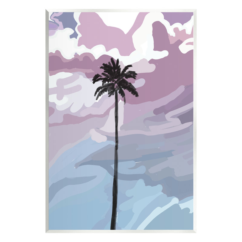 Au-439, estampe numérique mauve, palmier tropical, par Amelia Noyes, impression, L 10 po x H 15 po x P 0,5 po, Mdf