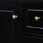 Lavabo de salle de bain 30 po, noir, structure robuste, porte à fermeture douce, 1 tablette de porte et 3 tiroirs avec lavabo