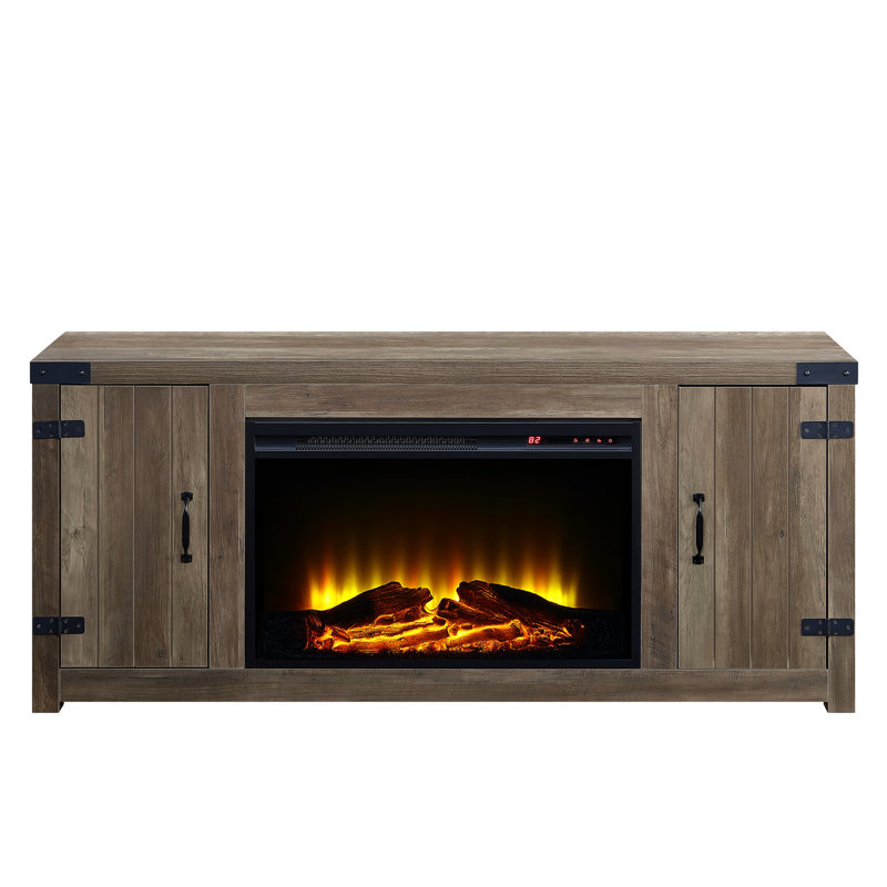 Meuble télé rustique en chêne avec espace de rangement élégant et spacieux conçu dans un style moderne