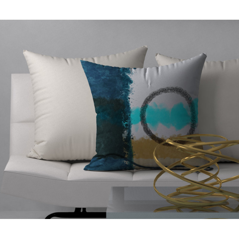 Abstract Throw Pillow, 18" H x 18" W