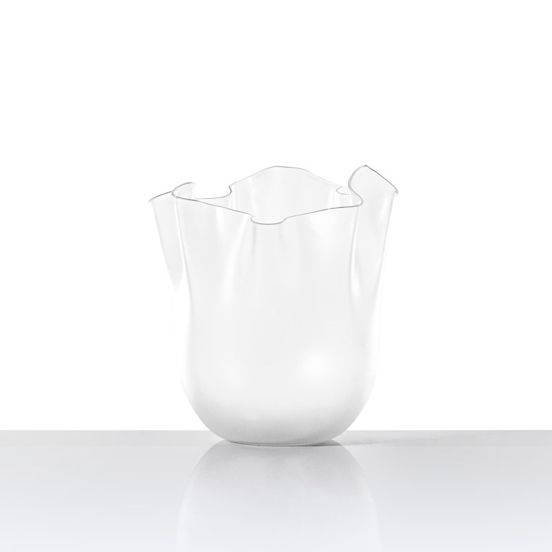 Venini Fazzoletto Vase, 12.2" H x 9.06" W x 9.06" D, Gray