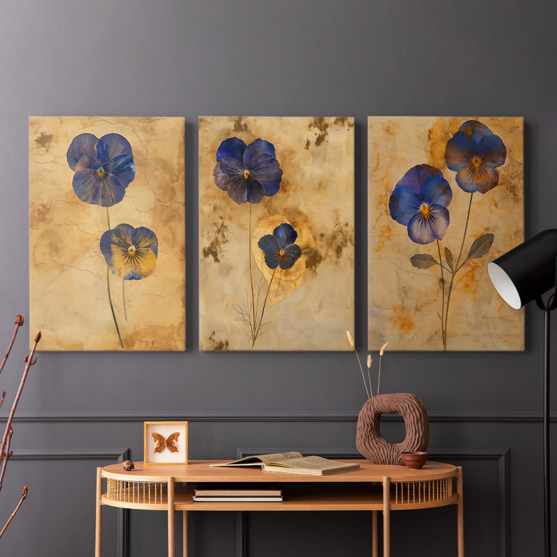 Floral Study Series XX - Ensemble de toiles tendues avec châssis Premium - Prêt à être accroché