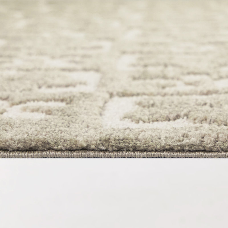 Tapis gris à motif floral et à carreaux Matthes, Rectangle 7 pi 10 po x 10 pi
