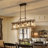 33" Modern Farmhouse 5-Light Oval Clear Glass Linear Kitchen Island Chandelier