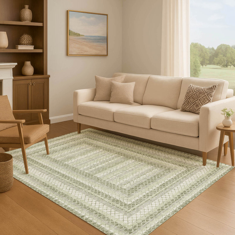 Premium Machine Washable Ansley Geometric Rug, Rectangle 3' x 5'