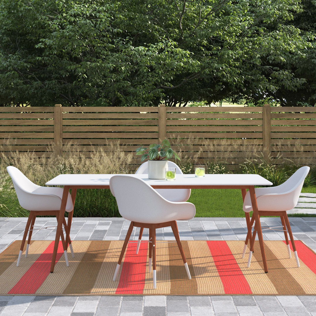 Anautica 4 - Person Wood Patio Dining Set with Rectangular Table Lark Manor™