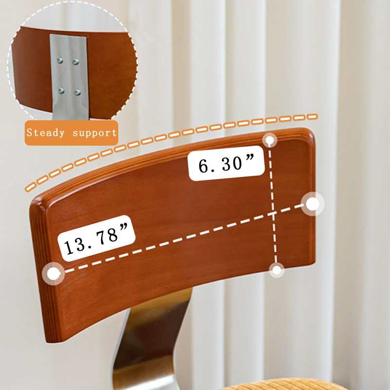 Chaise d'appoint à dossier à lattes orange (ensemble de 2)