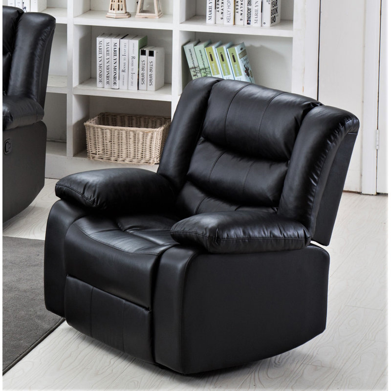 Ensemble de salon inclinable 3 pièces Landers, Noir pure