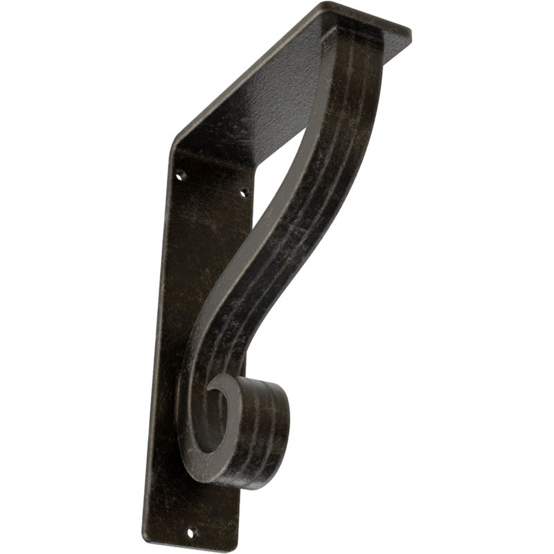 Support simple en fer forgé Ashford, Argenté antique chaleureux, H 8 po x l 2 po x P 5,5 po