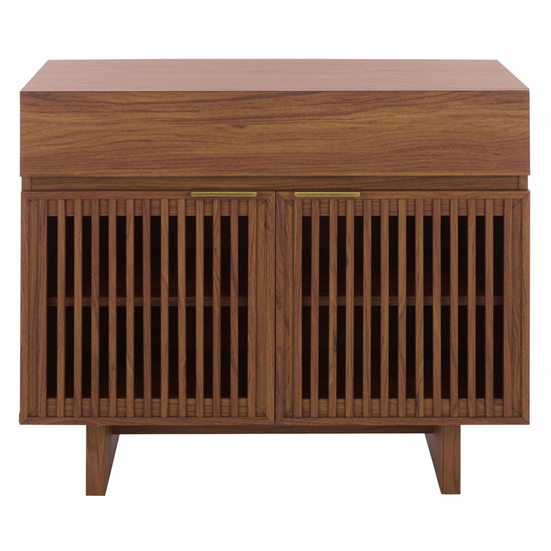 Quaid 1 Drawer 2 Door Nightstand, Walnut