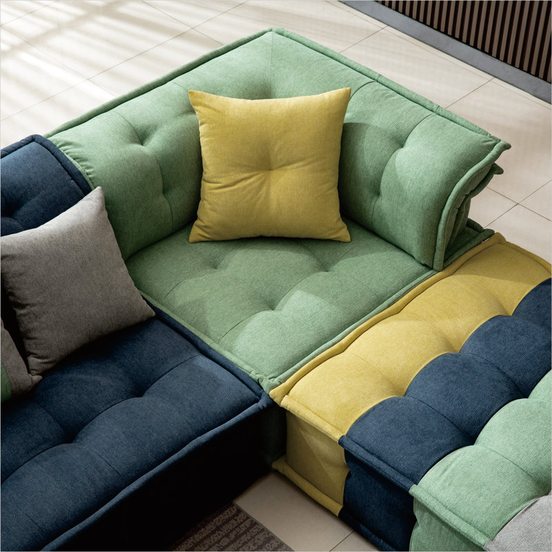 Upholstered L-Shaped Sectional Reversible