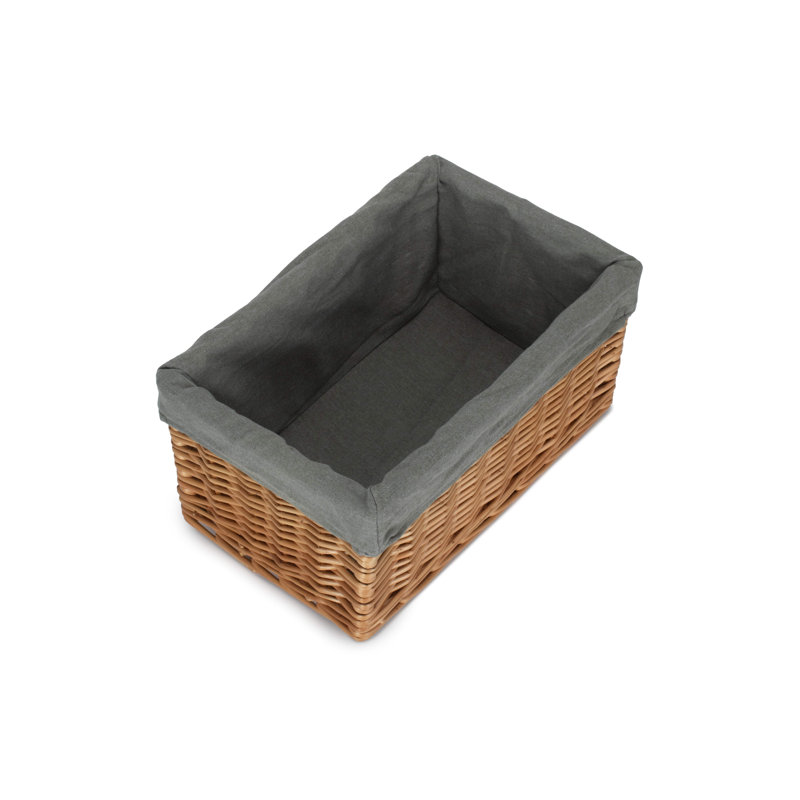 Wicker Lined Storage Basket, 20cm H x 37cm W x 25cm D