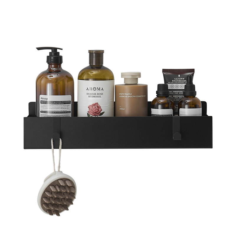 Panier de douche mural en acier inoxydable, Noir mat