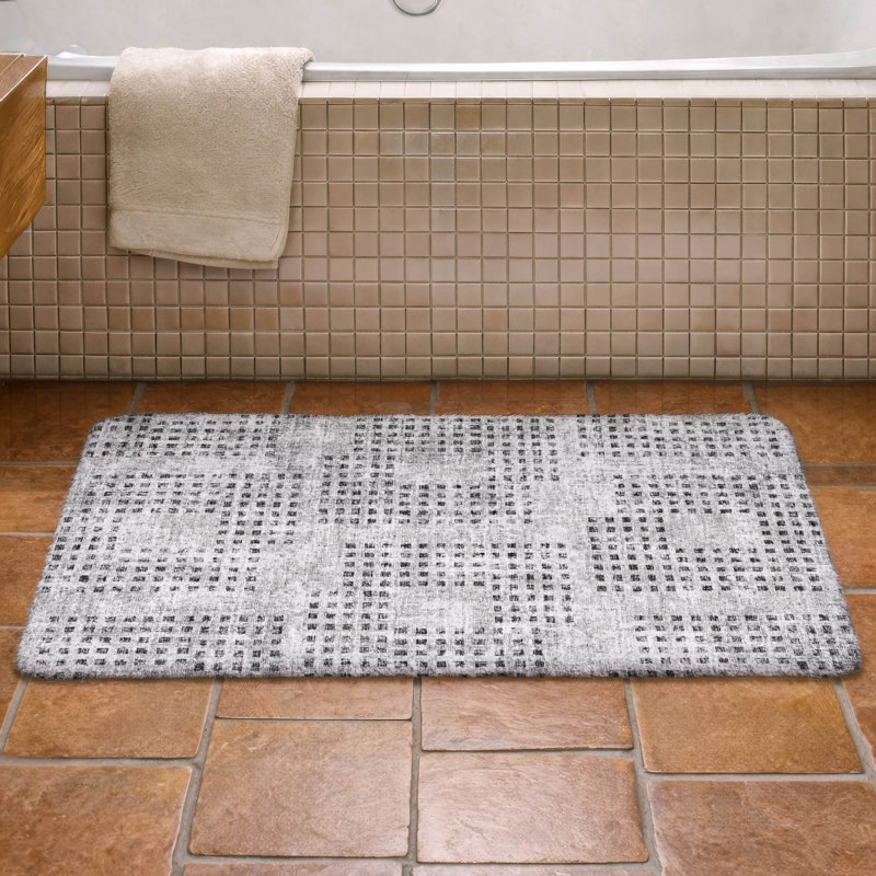 Premium Machine Washable Dream Shag  Squares Rug, 1'8" x 2'6", Gray