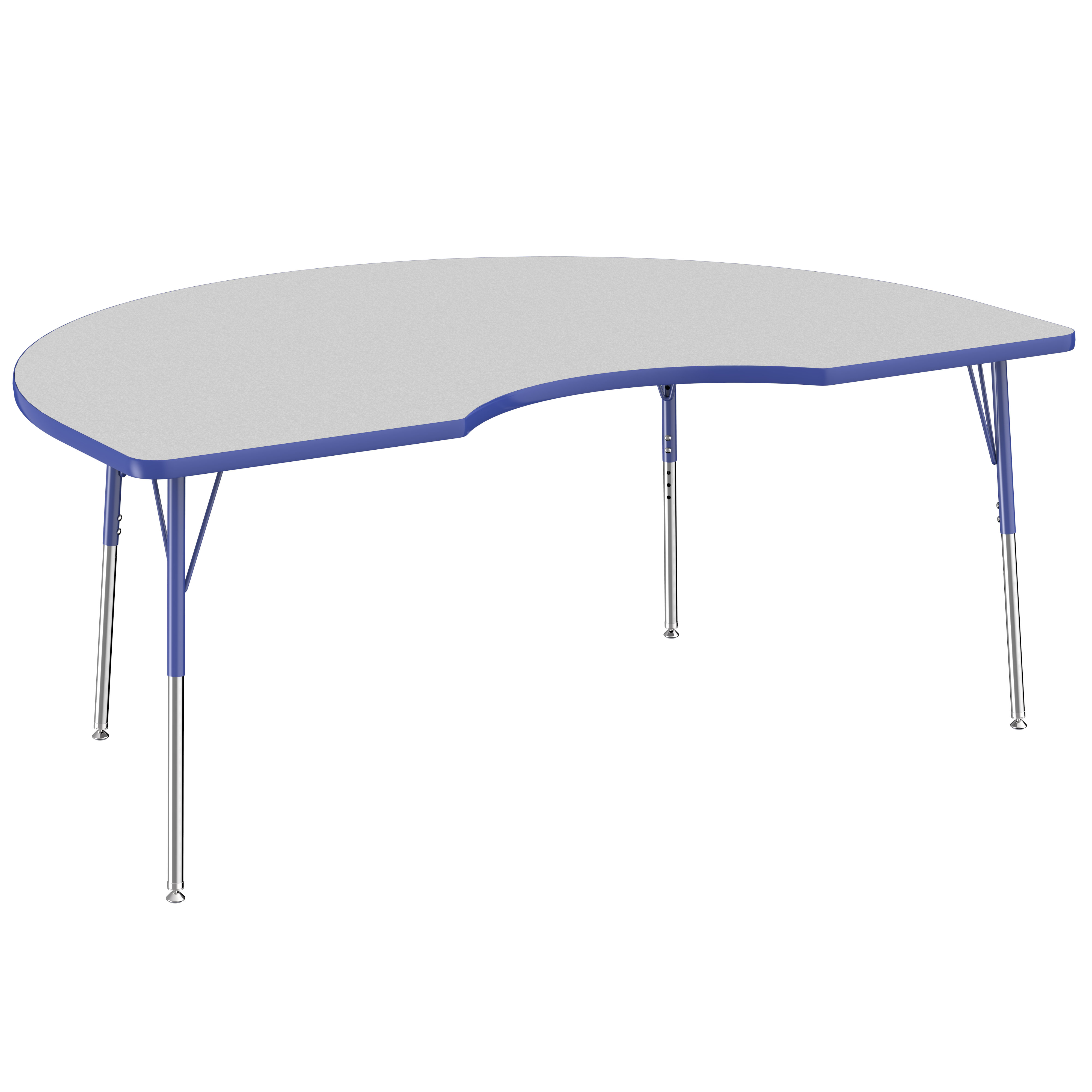 Horseshoe Activity Table - 66" X 60", 24"-31" Height - Gray/Navy/Gray