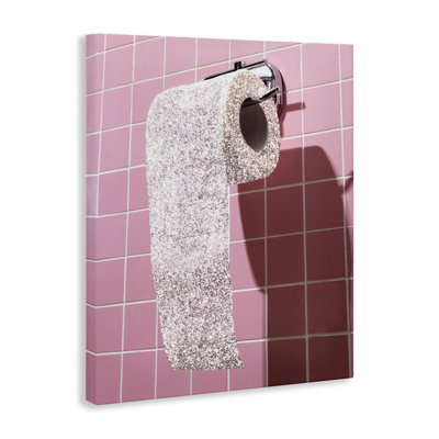 Glitter Pink Toilet Paper Canvas, design by CAD Designs
