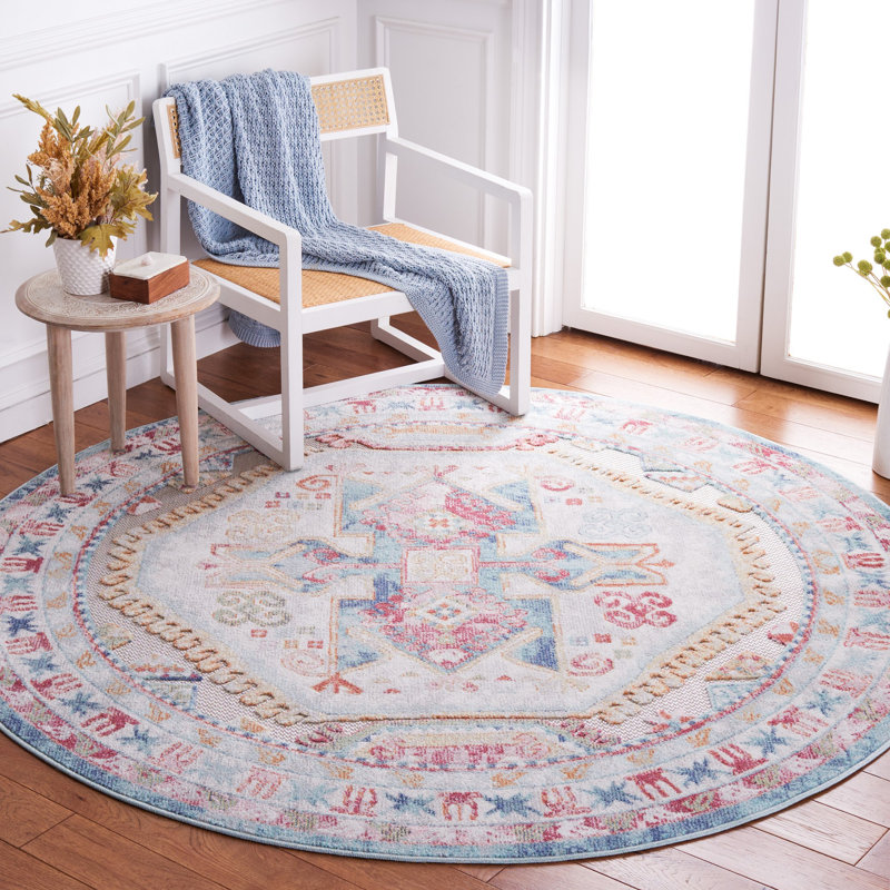 Edneyville Performance Southwestern Indoor/Outdoor Area Rug, Round 6'