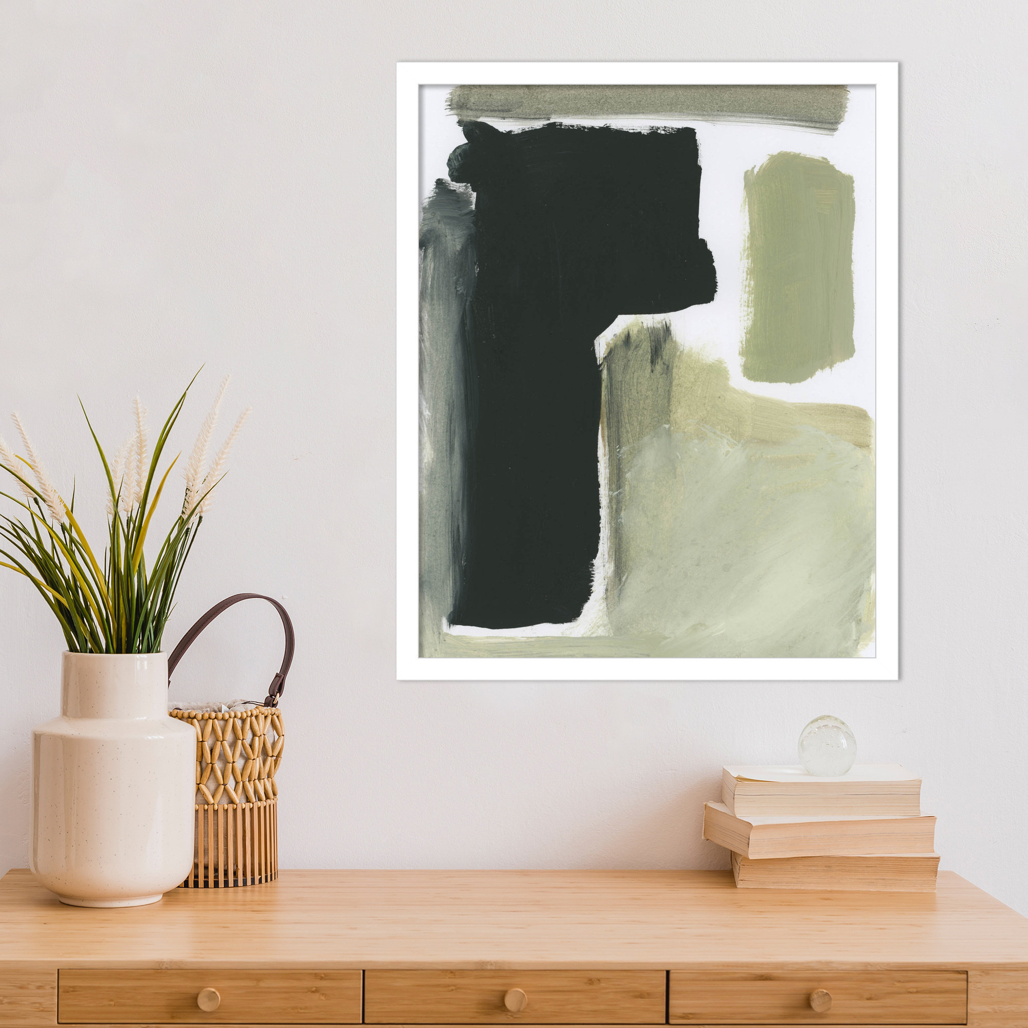 Total by Dan Hobday Wood Framed Wall Art Print, 21" H x 17" W, White