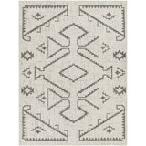 Grayland Geometric Machine Woven Area Rug in Cream/Brown