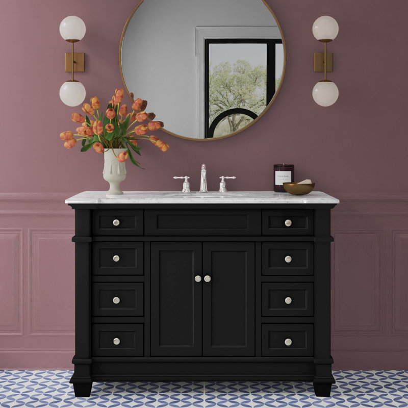 Ensemble de meuble-lavabo simple 48 po Lydie, Noir