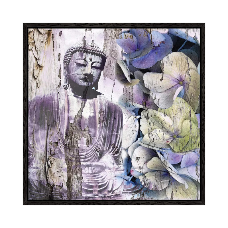 Timeless Buddha III 1 Piece Wall Art on Canvas, 45.72 cm H x 45.72 cm W, Black Framed