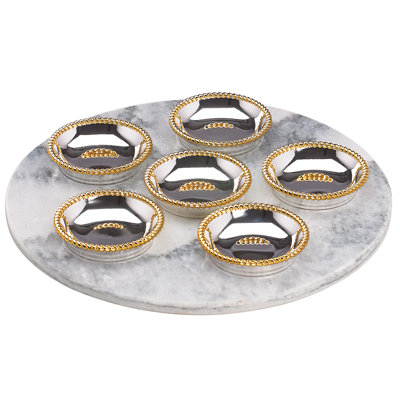 Roseland Seder Plates with Marble Slate