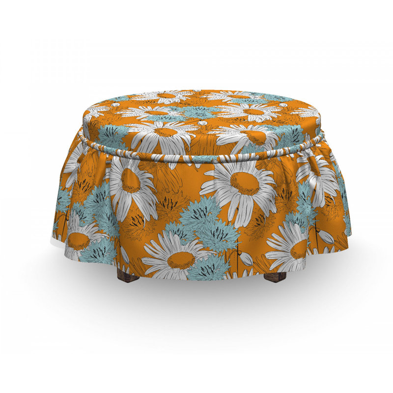 Housse pour repose-pieds marguerites spring season