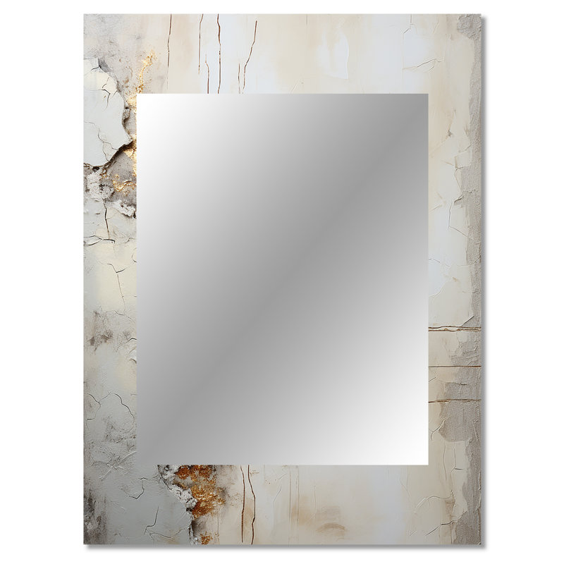 Grey and White Nature Split - Modern Rectangular Wall Mirror, 40 po x 30 po