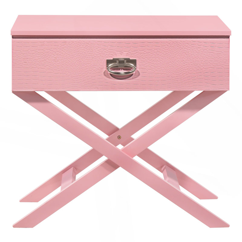 Charmante table de chevet rose pour les espaces modernes, Rose
