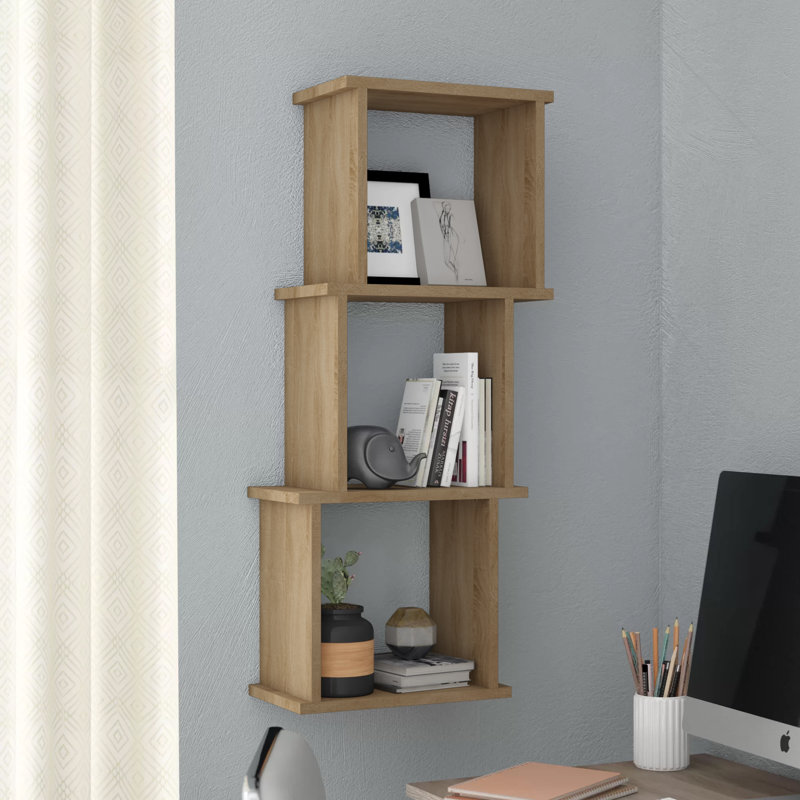 Aydogan 3 Cube Horizontal or Vertical Cubby Shelf, Light Oak