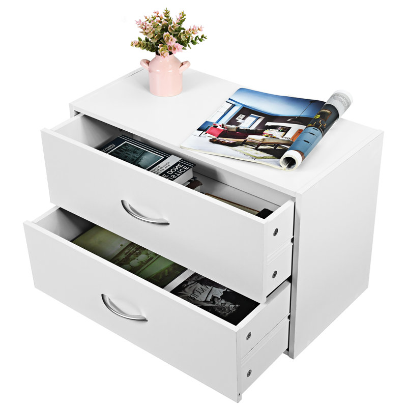 Table de chevet 2 tiroirs Amaurys, Blanc