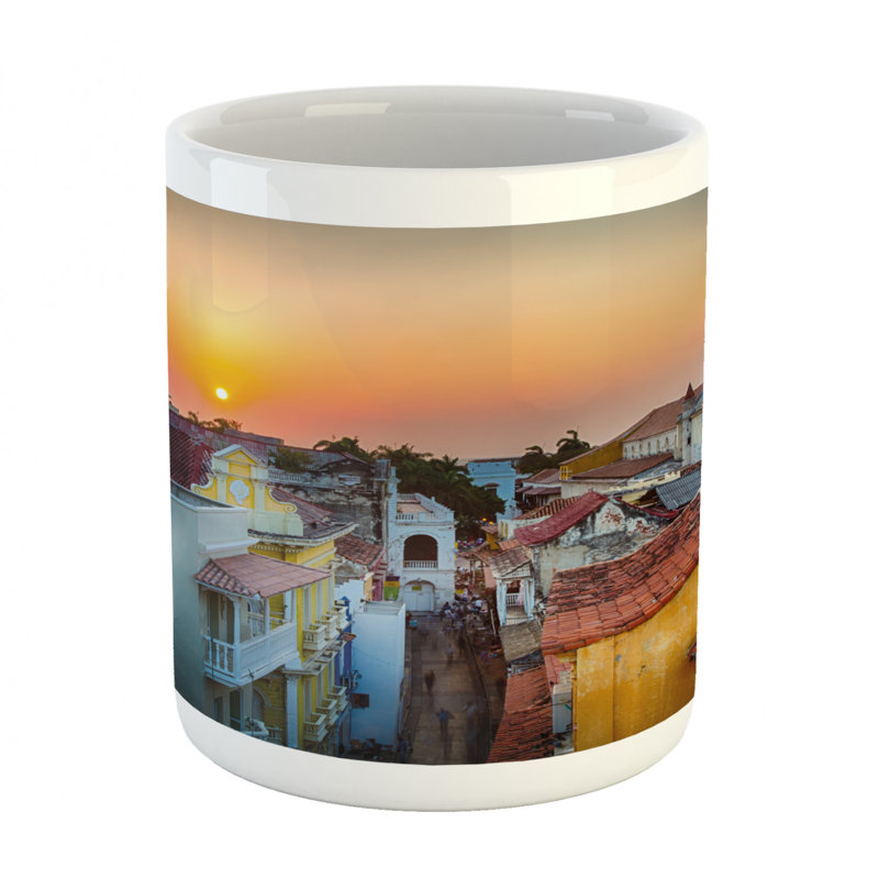 Grande tasse à café coucher de soleil