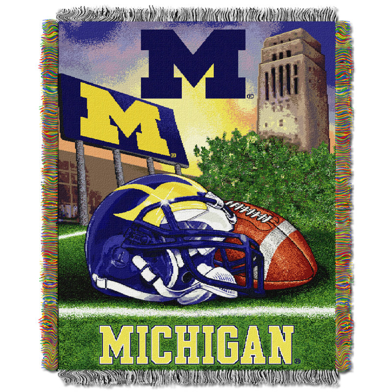 Michigan Wolverines Woven Tapestry Throw Blanket, 48" x 60", Multicolor