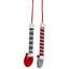 Set Of 2 Grey And Red Plush Elf Leg Christmas Picks 30"