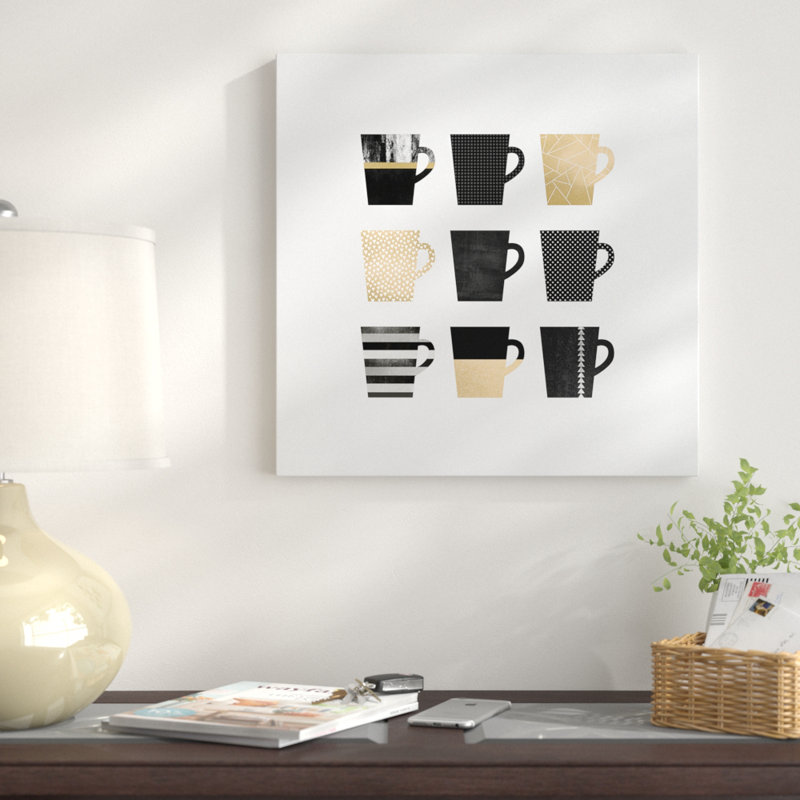 « coffee tasses », impression sur toile tendue, H 12 po x l 12 po x P 0,75 po