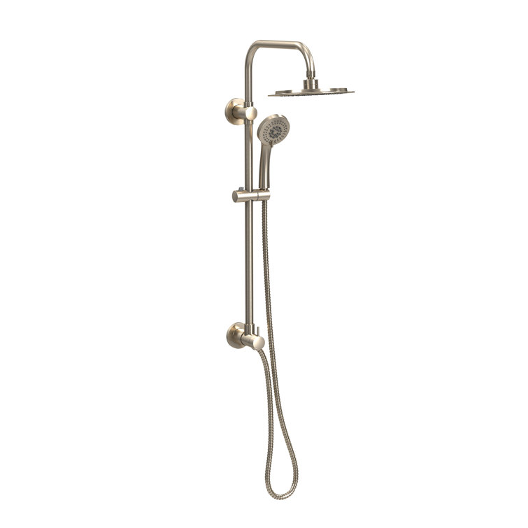 SeaBreeze II 8-in Rain Showerhead Shower System with Multi-function Handshower and Adjustable Slide Bar 1.8 GPM