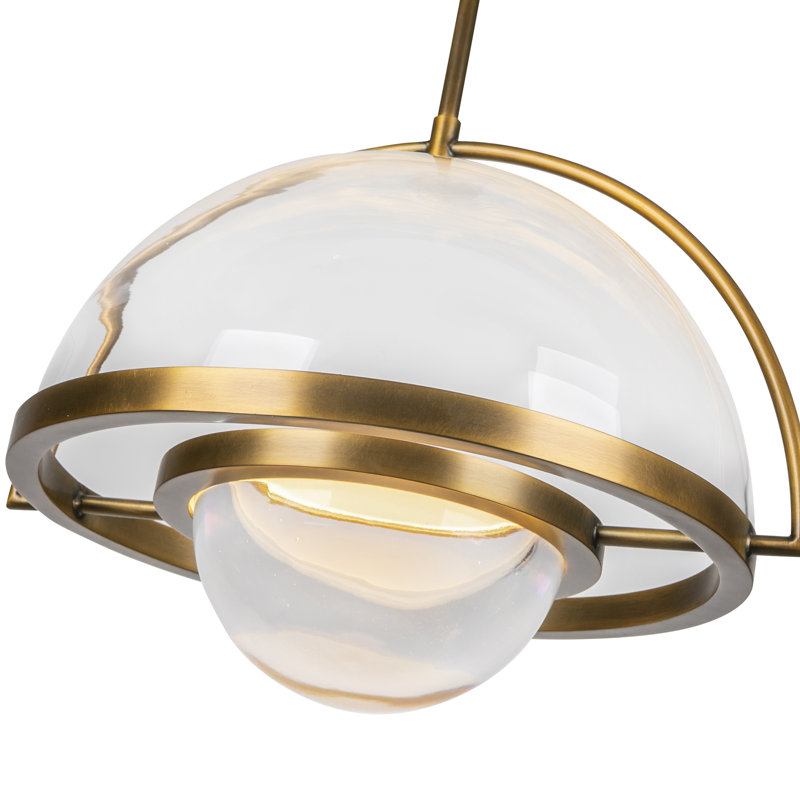 Bowery 1 - Light LED Pendant, Vintage Brass